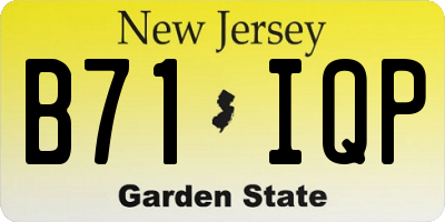 NJ license plate B71IQP