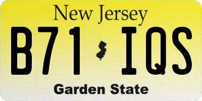 NJ license plate B71IQS