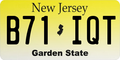 NJ license plate B71IQT