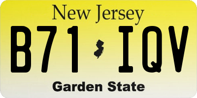 NJ license plate B71IQV
