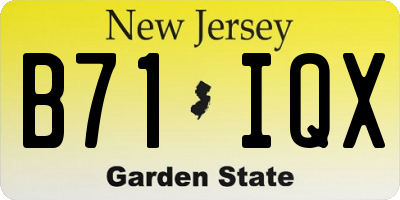 NJ license plate B71IQX