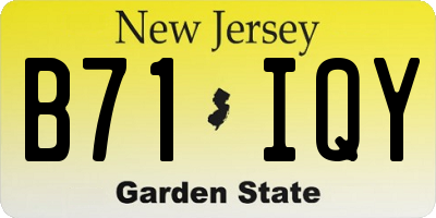 NJ license plate B71IQY