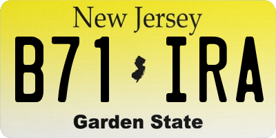 NJ license plate B71IRA