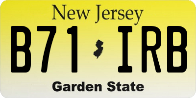 NJ license plate B71IRB