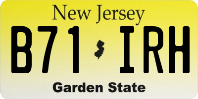 NJ license plate B71IRH