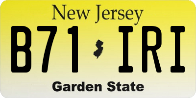 NJ license plate B71IRI