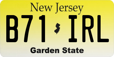 NJ license plate B71IRL