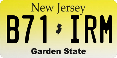 NJ license plate B71IRM