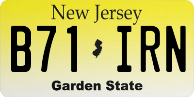 NJ license plate B71IRN