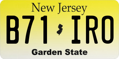 NJ license plate B71IRO