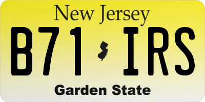 NJ license plate B71IRS