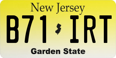 NJ license plate B71IRT