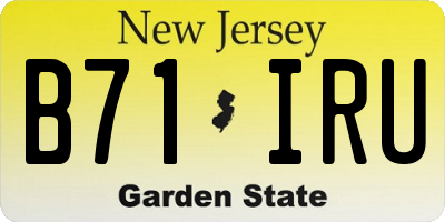 NJ license plate B71IRU
