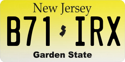 NJ license plate B71IRX