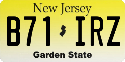 NJ license plate B71IRZ