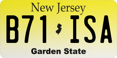 NJ license plate B71ISA