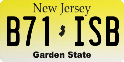 NJ license plate B71ISB