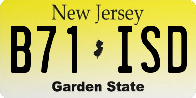 NJ license plate B71ISD