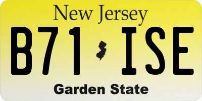 NJ license plate B71ISE