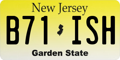 NJ license plate B71ISH