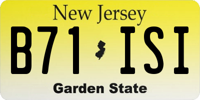 NJ license plate B71ISI