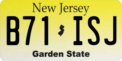 NJ license plate B71ISJ
