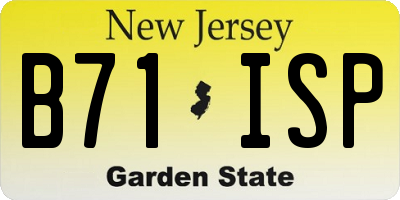 NJ license plate B71ISP