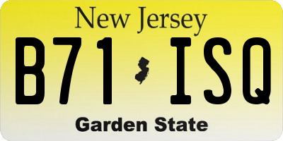 NJ license plate B71ISQ