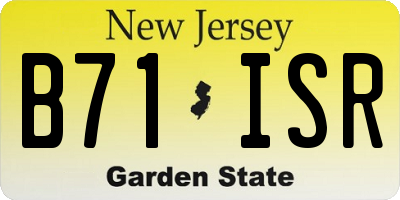 NJ license plate B71ISR