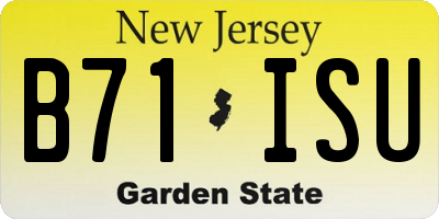 NJ license plate B71ISU