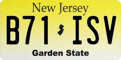 NJ license plate B71ISV