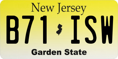 NJ license plate B71ISW