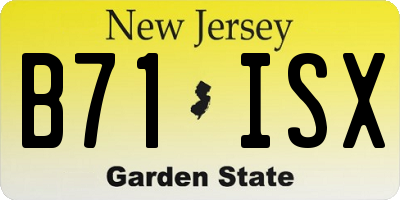 NJ license plate B71ISX