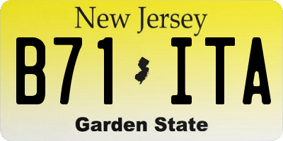 NJ license plate B71ITA