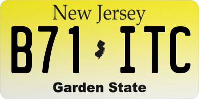 NJ license plate B71ITC