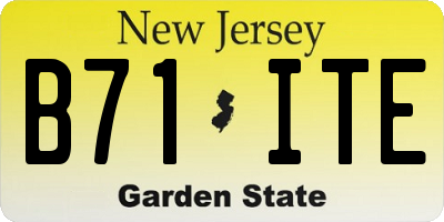 NJ license plate B71ITE