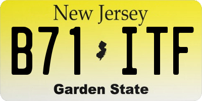 NJ license plate B71ITF