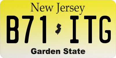 NJ license plate B71ITG