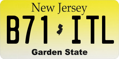 NJ license plate B71ITL