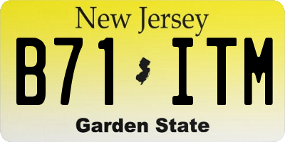 NJ license plate B71ITM
