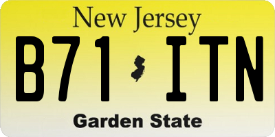 NJ license plate B71ITN