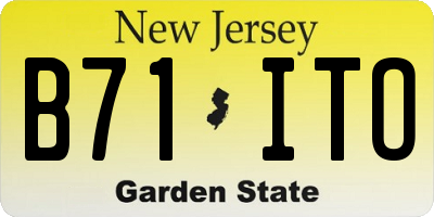 NJ license plate B71ITO