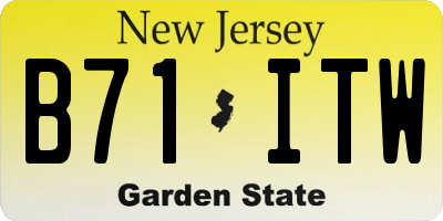 NJ license plate B71ITW