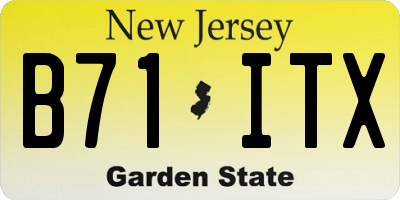 NJ license plate B71ITX