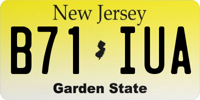 NJ license plate B71IUA