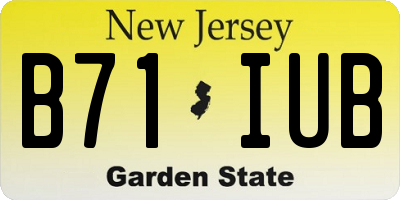 NJ license plate B71IUB