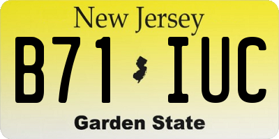 NJ license plate B71IUC
