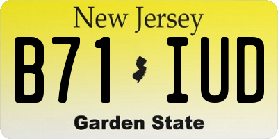 NJ license plate B71IUD