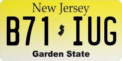 NJ license plate B71IUG