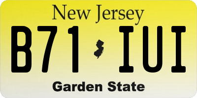 NJ license plate B71IUI